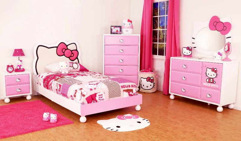 Розовая комната для девочек Hello Kitty