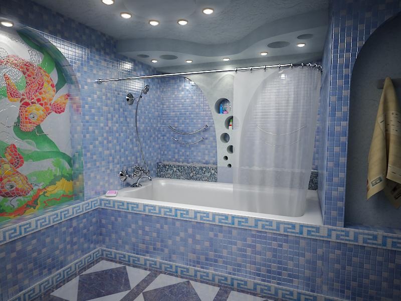Ванная Комната Белая С Голубым Фото