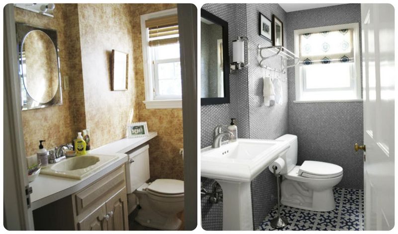 До и после ремонта ванной
