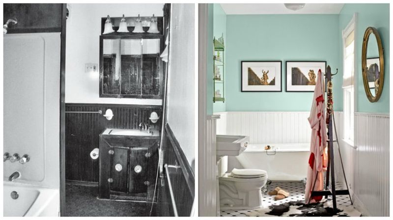До и после ремонта ванной