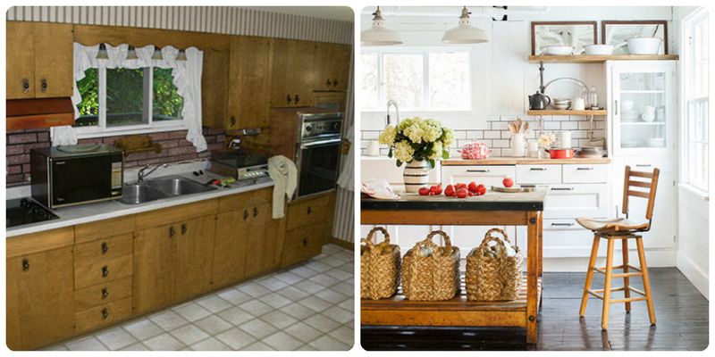 До и после ремонта кухни