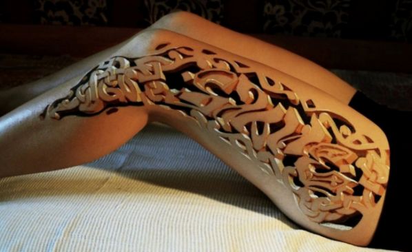 3D-татуировка резьба по дереву