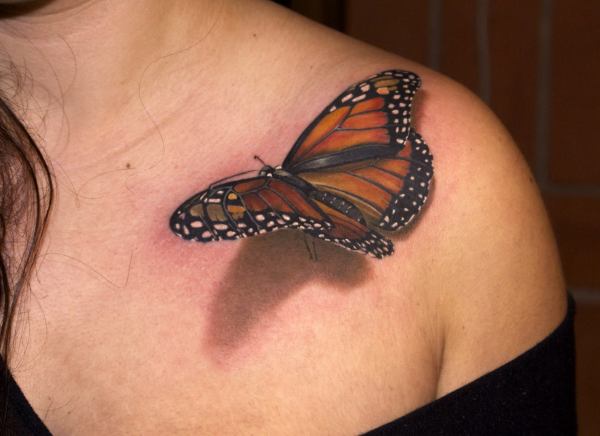 3D-татуировки объёмные бабочки