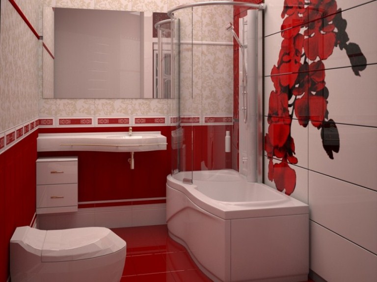 Красный цвет ванной - 3