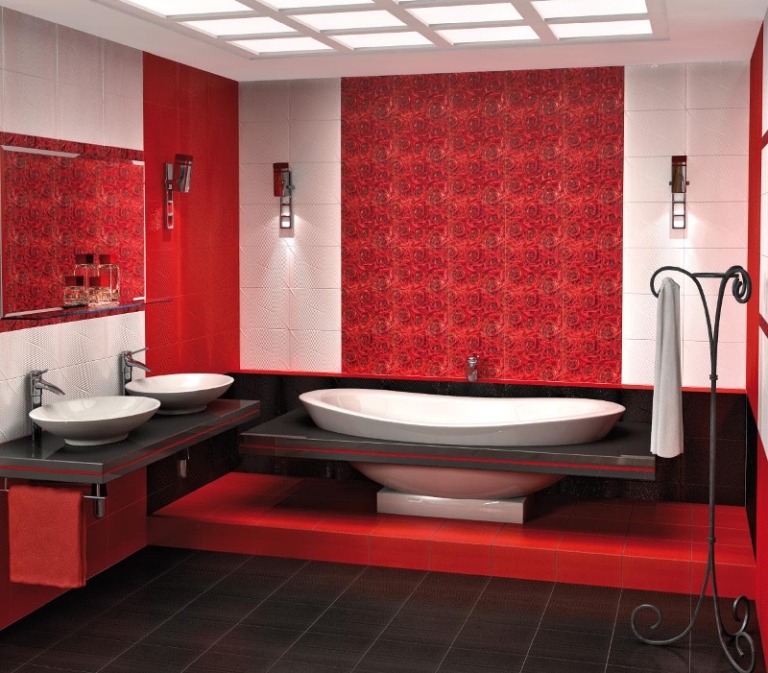 Красный цвет ванной - 5