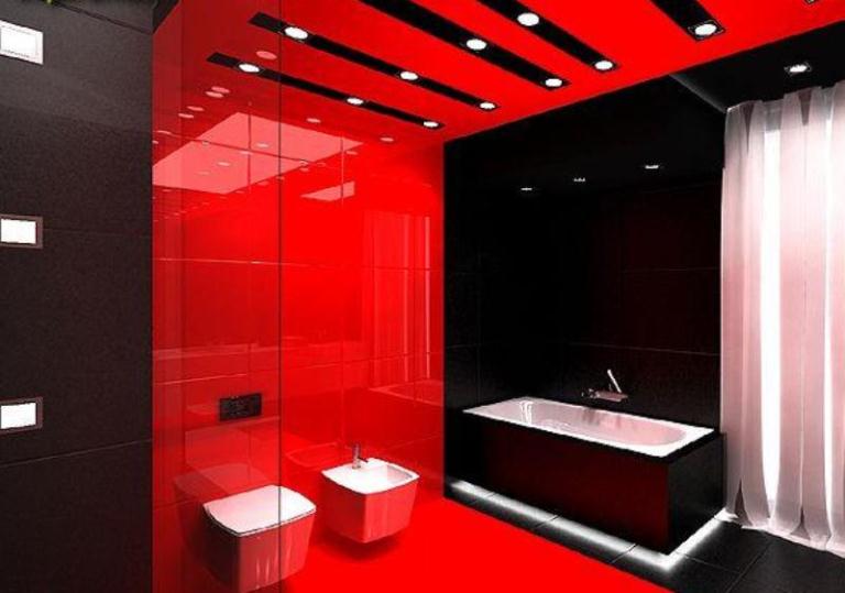 Красный цвет ванной - 6