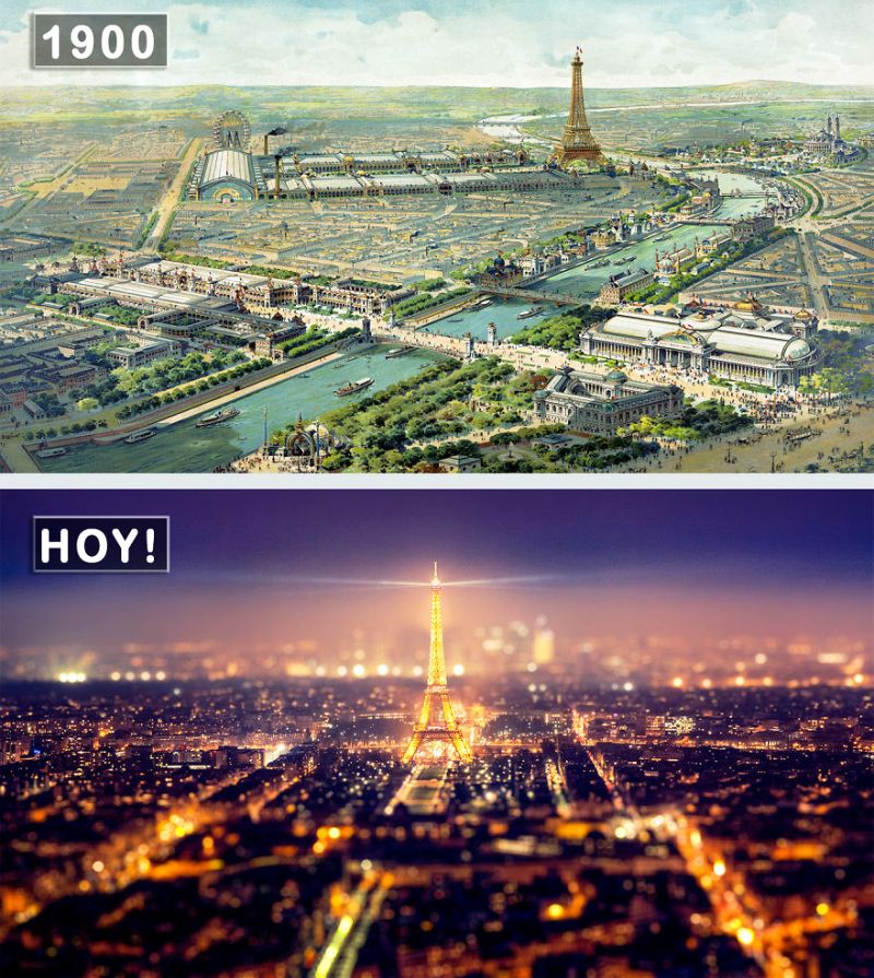 10. Париж, Франция – 1900 и сейчас