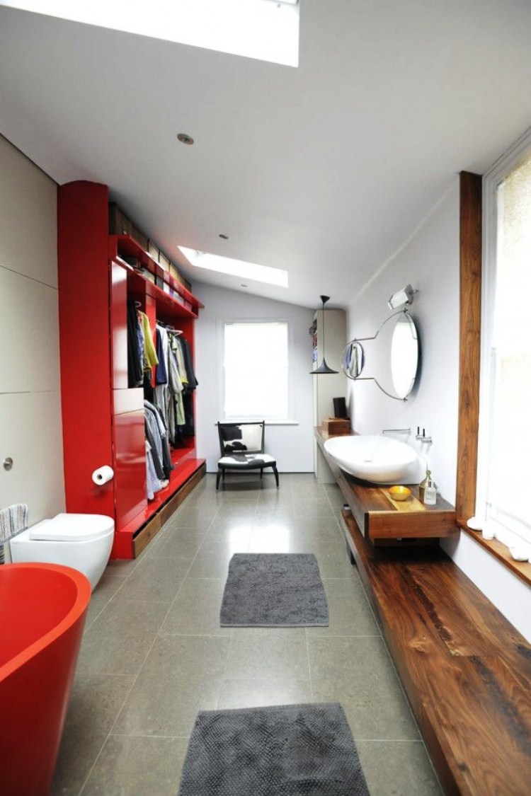 Дизайн гардеробной комнаты объеденной с ванной