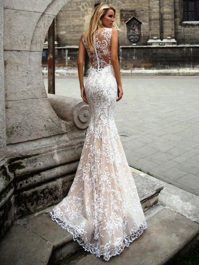 Кружевное свадебное платье фото_4