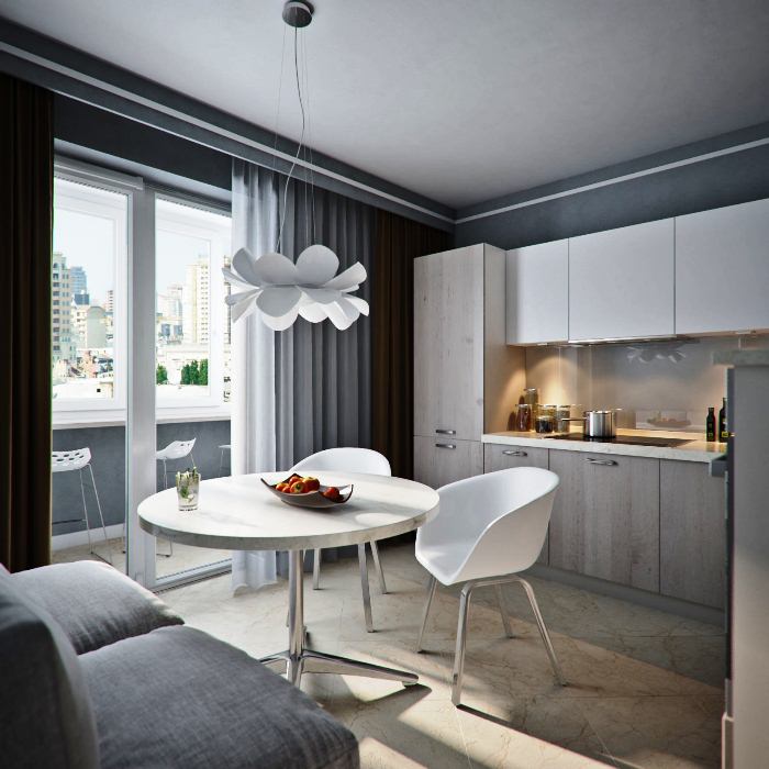 Современный дизайн однокомнатной квартиры - 40