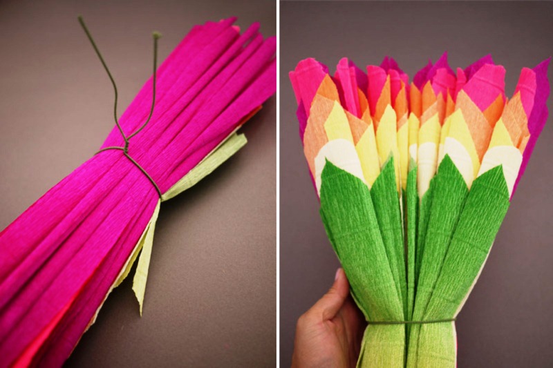 Как сделать цветы из гофрированной бумаги своими руками поэтапно фото 11