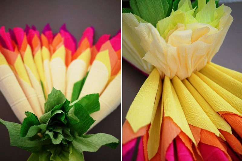 Как сделать цветы из гофрированной бумаги своими руками поэтапно фото 13