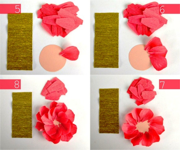 Как сделать цветы из гофрированной бумаги своими руками - 39