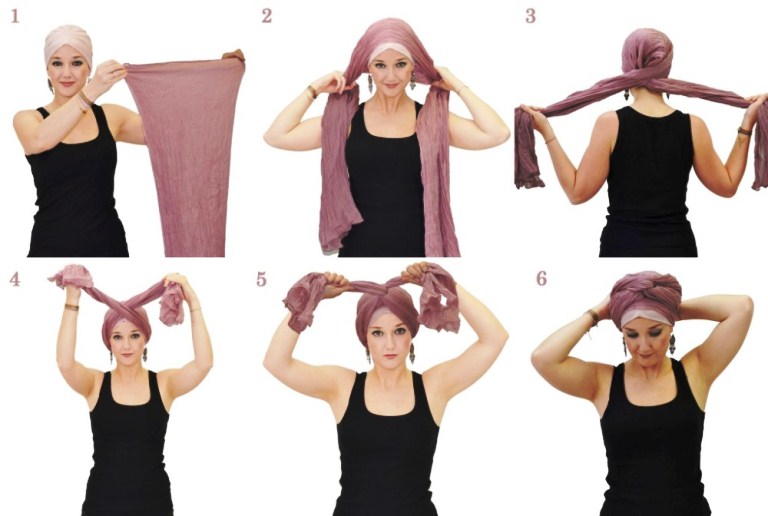 Как красиво завязать платок на голове - 10