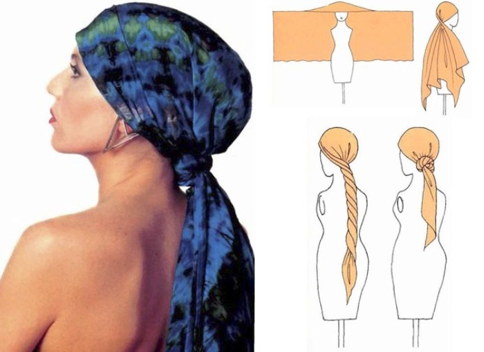 Как красиво завязать платок на голове - 11