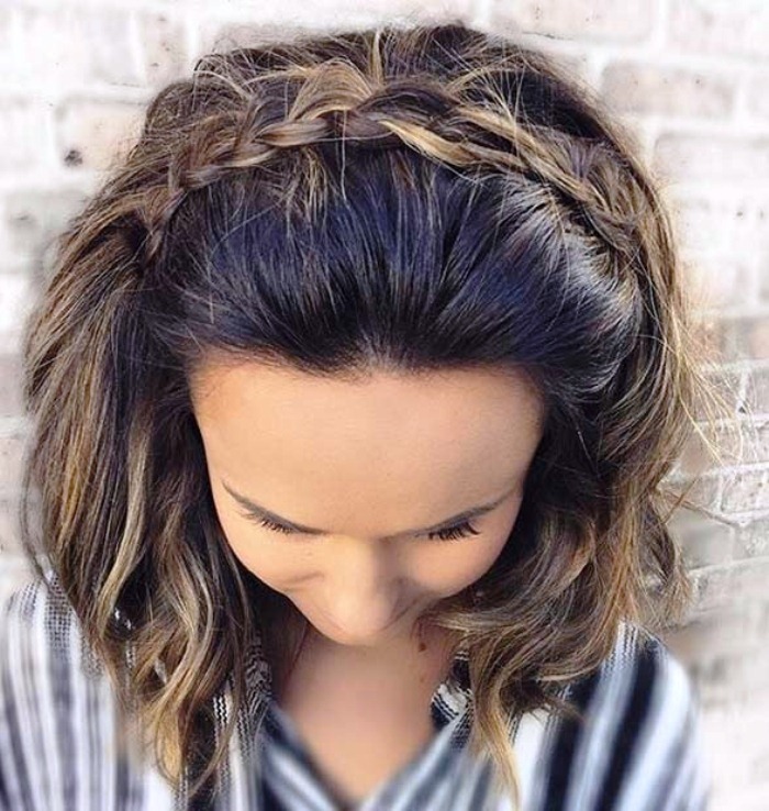 Wavy Bob and Pigtail Best Wedding Hairstyles for Short Hair