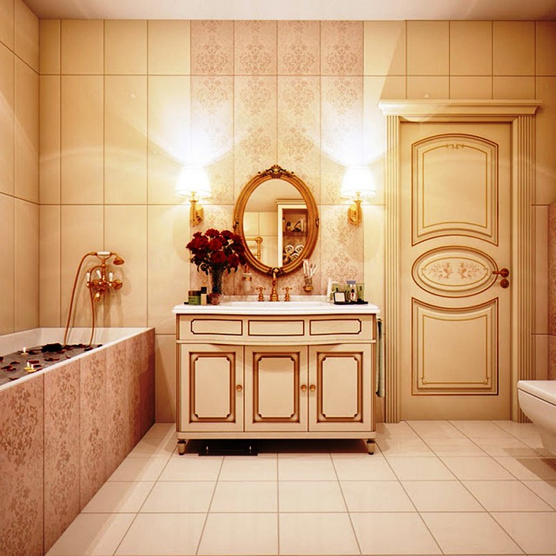Русский стиль в оформлении ванной