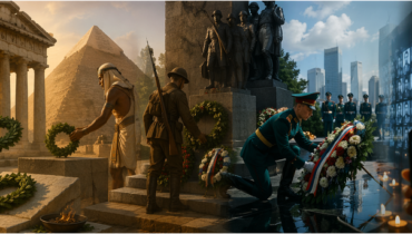 коллаж эволюции возложения венков