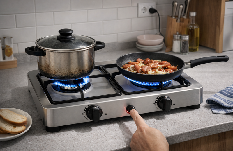 настольная газовая плита с пьезоподжигом